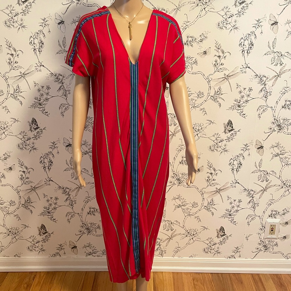 Red Print Midi Dress